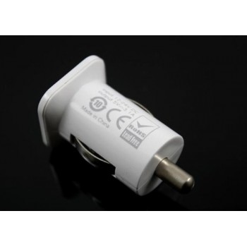 USAMS 3.1A Compact Dual USB Car Charger Adapter (White)